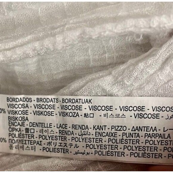 Zara Whimsical White Embroidered V-Neck Lace Cap Sleeves Maxi Dress Cover Up M - Picture 11 of 12